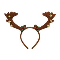 Christmas Reindeer Antlers with Bells - Bulk/12 Antlers
