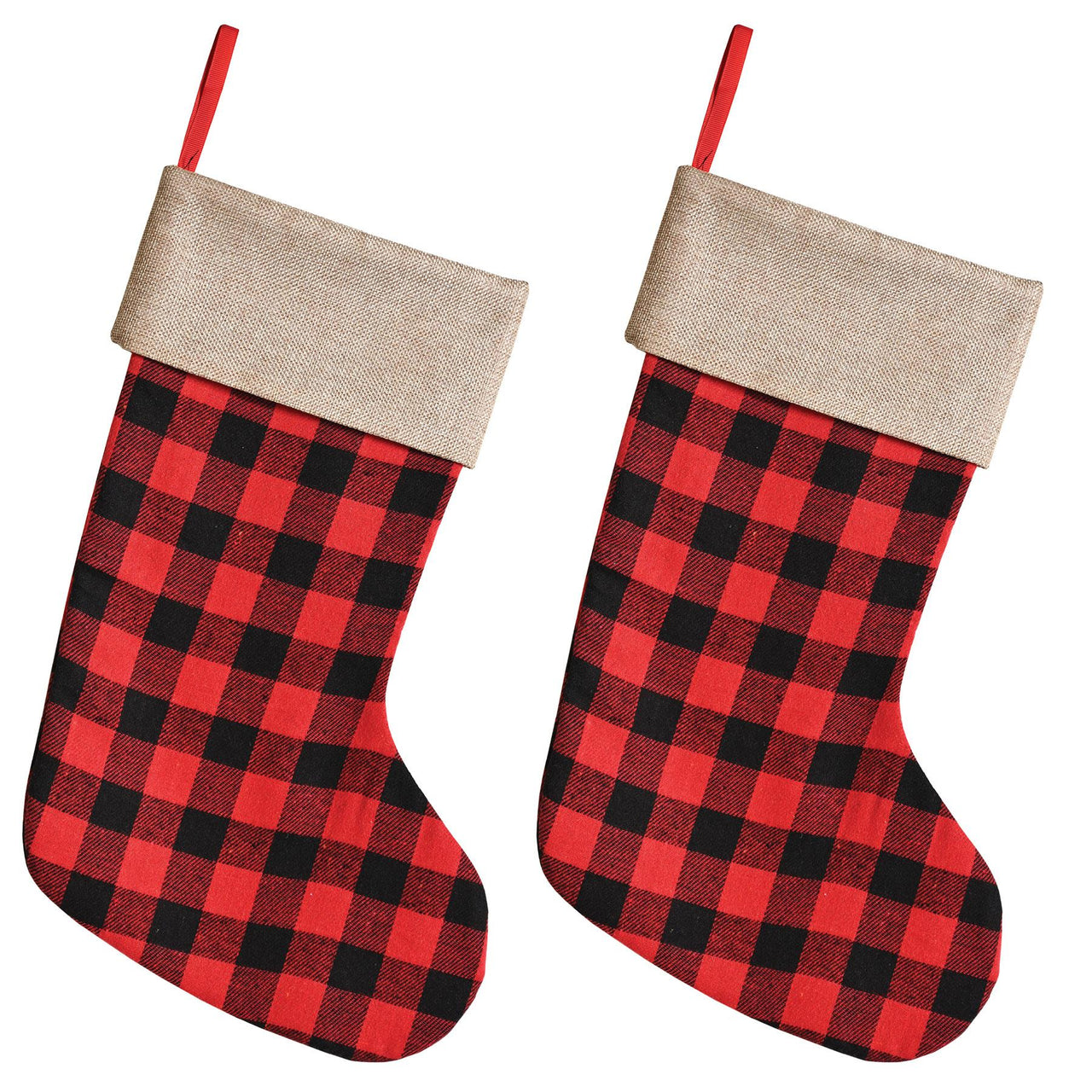 Bulk Red and Black Plaid Stocking (Case of 12) by Beistle
