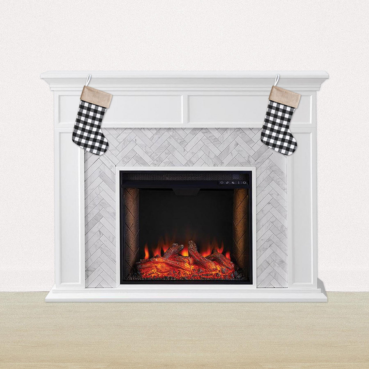 Bulk Black and White Plaid Stocking (Case of 12) by Beistle