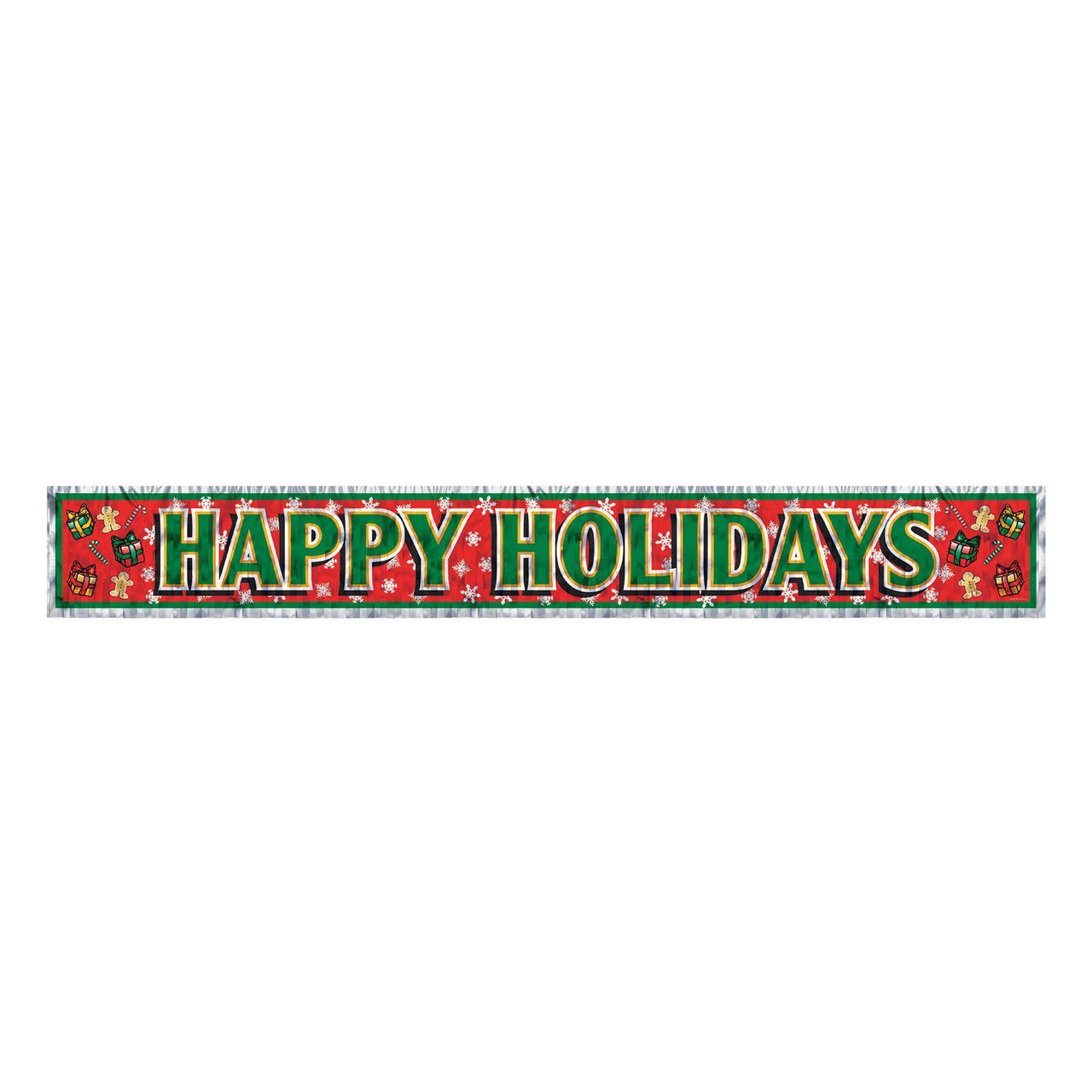 Metallic Happy Holidays Fringe Banner - Bulk 12 Pack