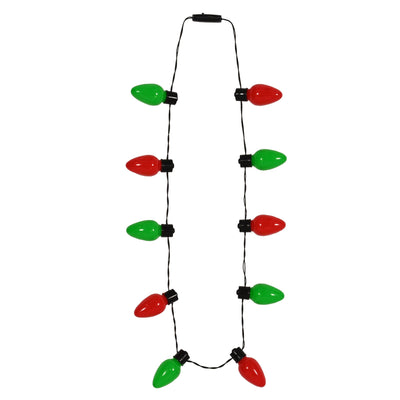 Light-Up Christmas Light Bulb Necklace - Bulk 12 Pack