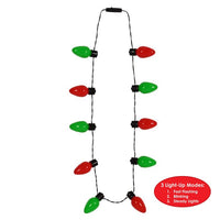 12 Pack Bulk Light-Up Christmas Light Bulb Necklace