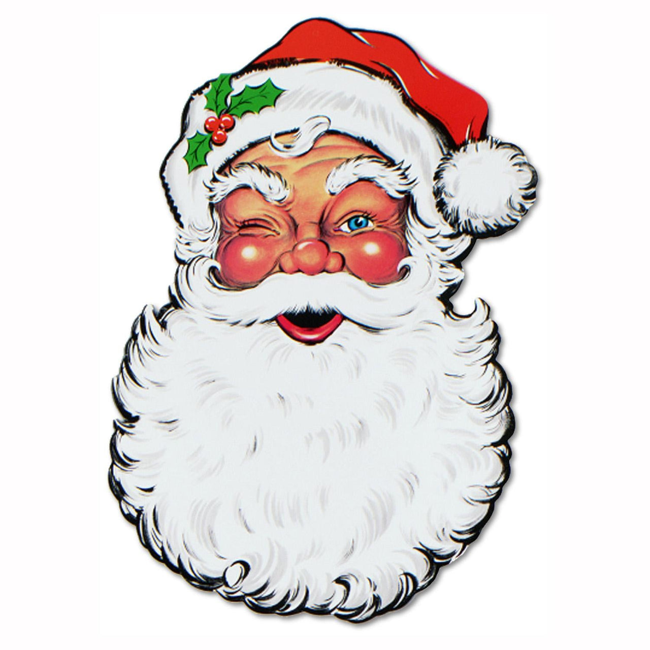 Christmas Display Santa Face Cutout - Bulk 12 Pack