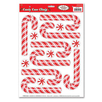 Christmas Candy Cane Clings - Bulk/96 Clings