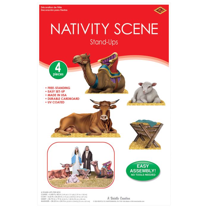 16 Pack Bulk Nativity Scene Stand-Ups