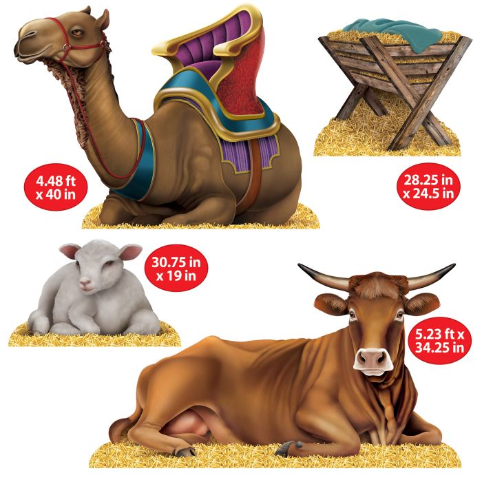 Nativity Scene Stand-Ups (4 per package)