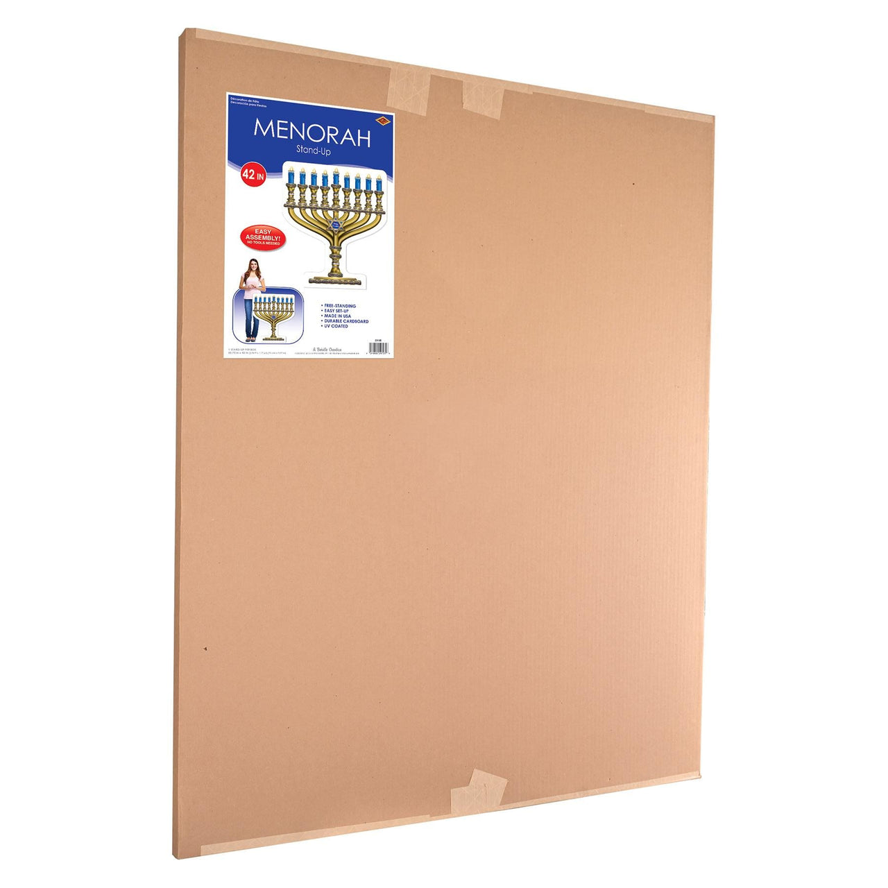 Beistle Menorah Stand-Up - Easel Attached - 42 inch x 35.75 inch - Hanukkah Decor