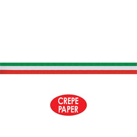 Fire Resistant Red, White & Green Crepe Streamer 