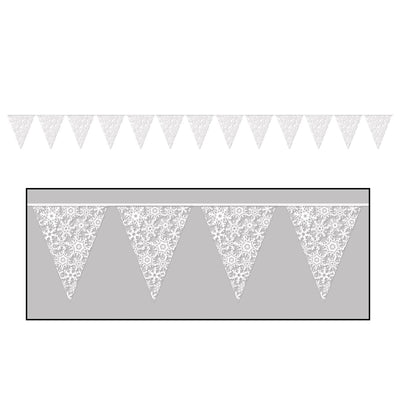 Christmas Snowflake Pennant Banner - Bulk 12 Pack