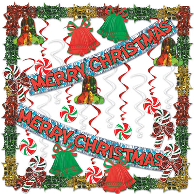 29 Piece Merry Christmas Metallic Decorating Kit