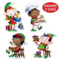 48 Pack Bulk Elves Cutout Decorations