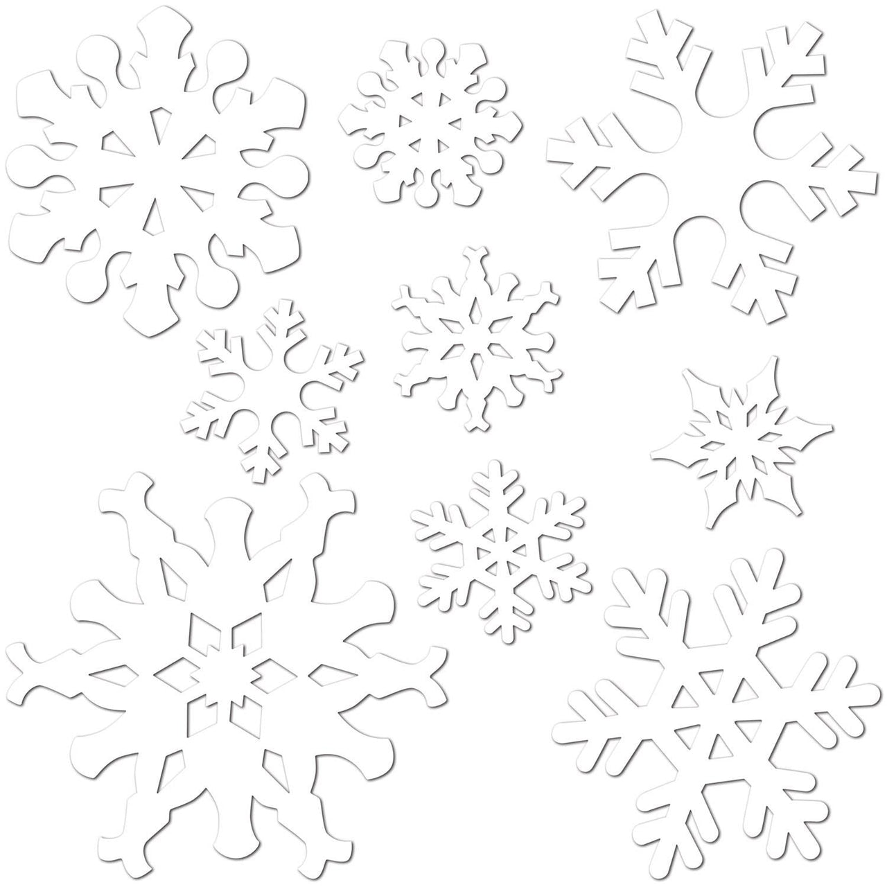 Christmas Snowflake Cutouts- White - Bulk/216 Cutouts