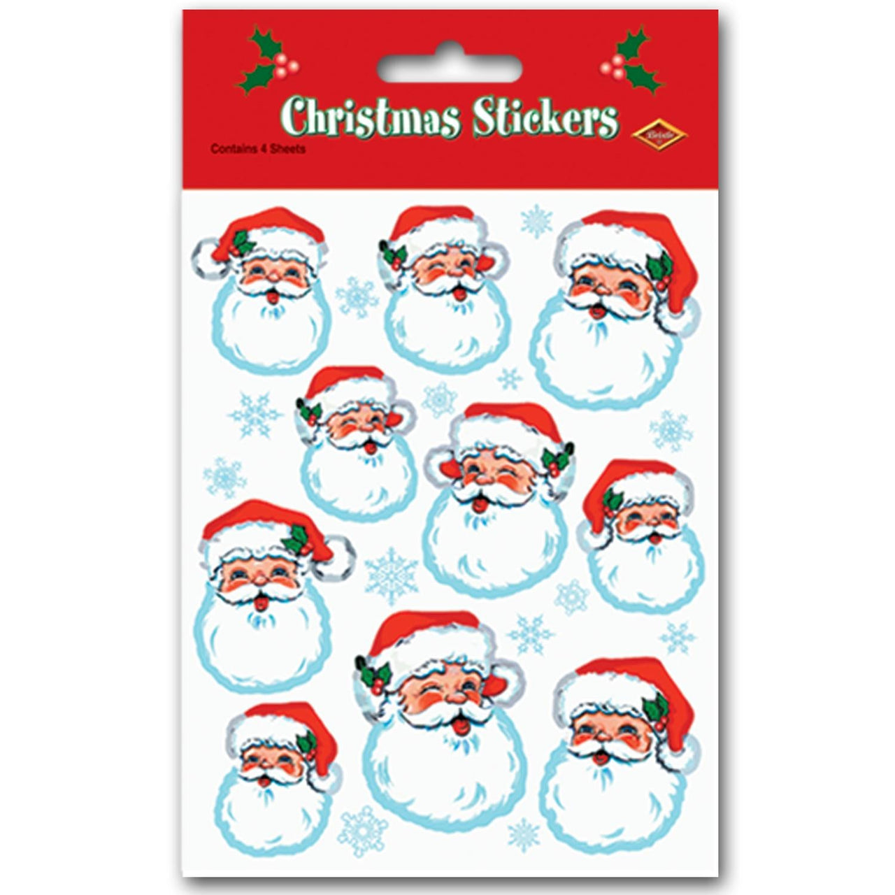 Christmas Santa Face Stickers - Bulk/48 Sticker Sheets