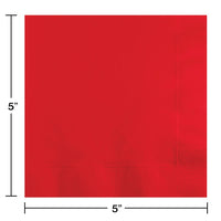 1200 pc Bulk Classic Red 2 Ply Beverage Napkins