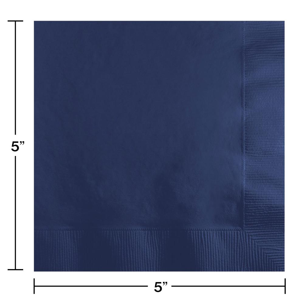 1200 pc Bulk Navy 2 Ply Beverage Napkins