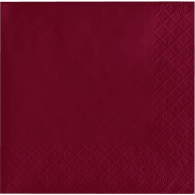1200 pc Bulk Burgundy 2 Ply Beverage Napkins