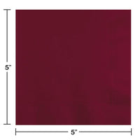 1200 pc Bulk Burgundy 2 Ply Beverage Napkins