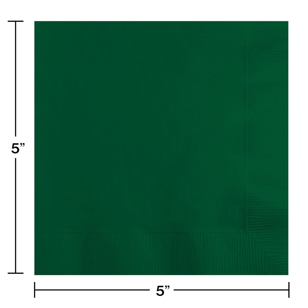 1200 pc Bulk Hunter Green Paper Beverage Napkin 2ply