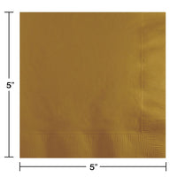 1200 pc Bulk Glittering Gold Beverage Napkins 2 ply