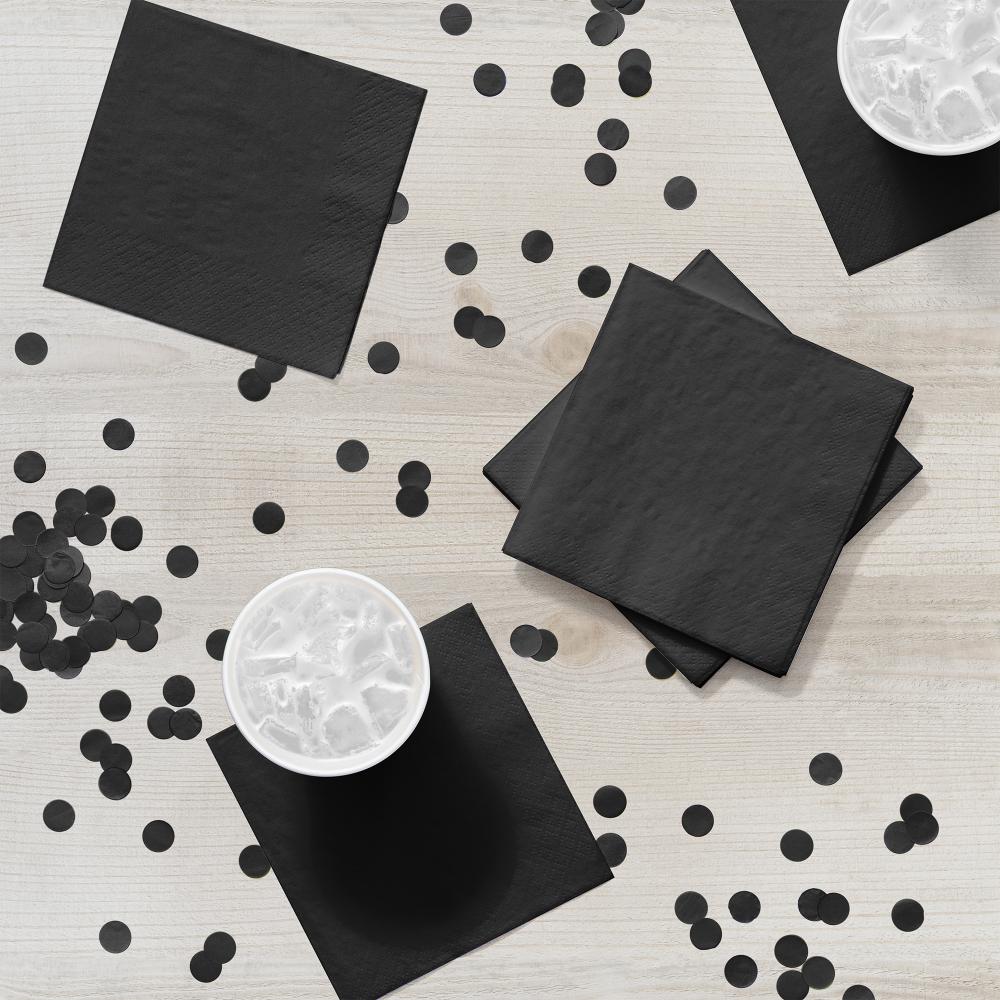 1200 pc Bulk Black Velvet 2 Ply Beverage Napkins