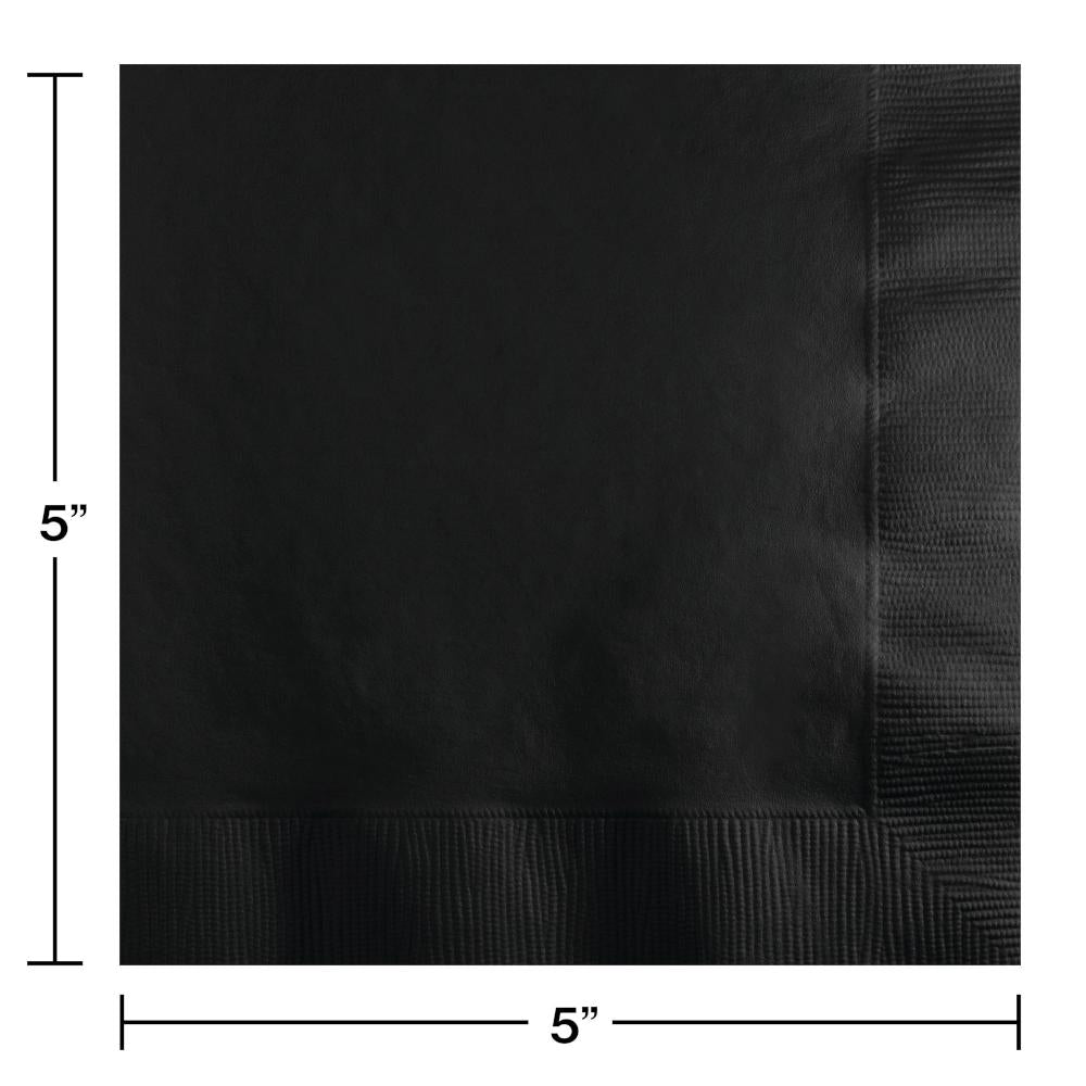 1200 pc Bulk Black Velvet 2 Ply Beverage Napkins