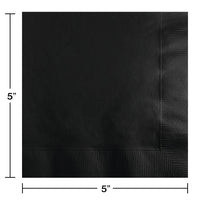 1200 pc Bulk Black Velvet 2 Ply Beverage Napkins