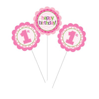 18 pc Bulk 1st Birthday Girl Centerpiece Sticks