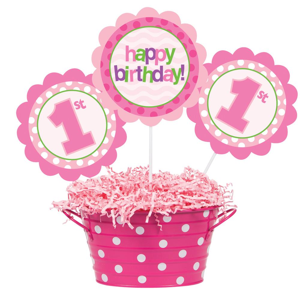 18ct Bulk 1st Birthday Girl Centerpiece Sticks