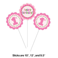 18ct Bulk 1st Birthday Girl Centerpiece Sticks