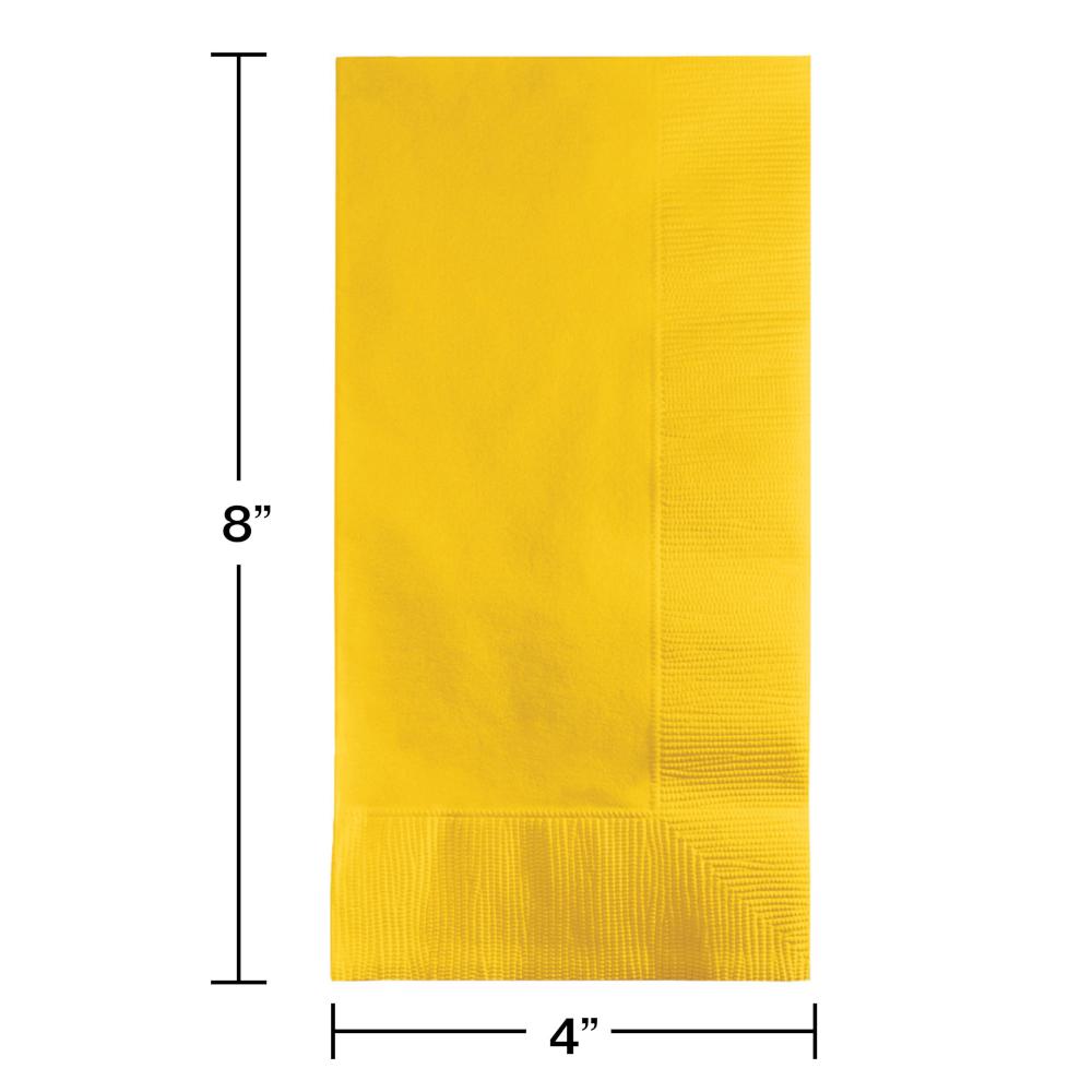 600 pc Bulk School Bus Yellow 2 Ply Dinner Napkins