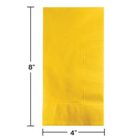 600 pc Bulk School Bus Yellow 2 Ply Dinner Napkins