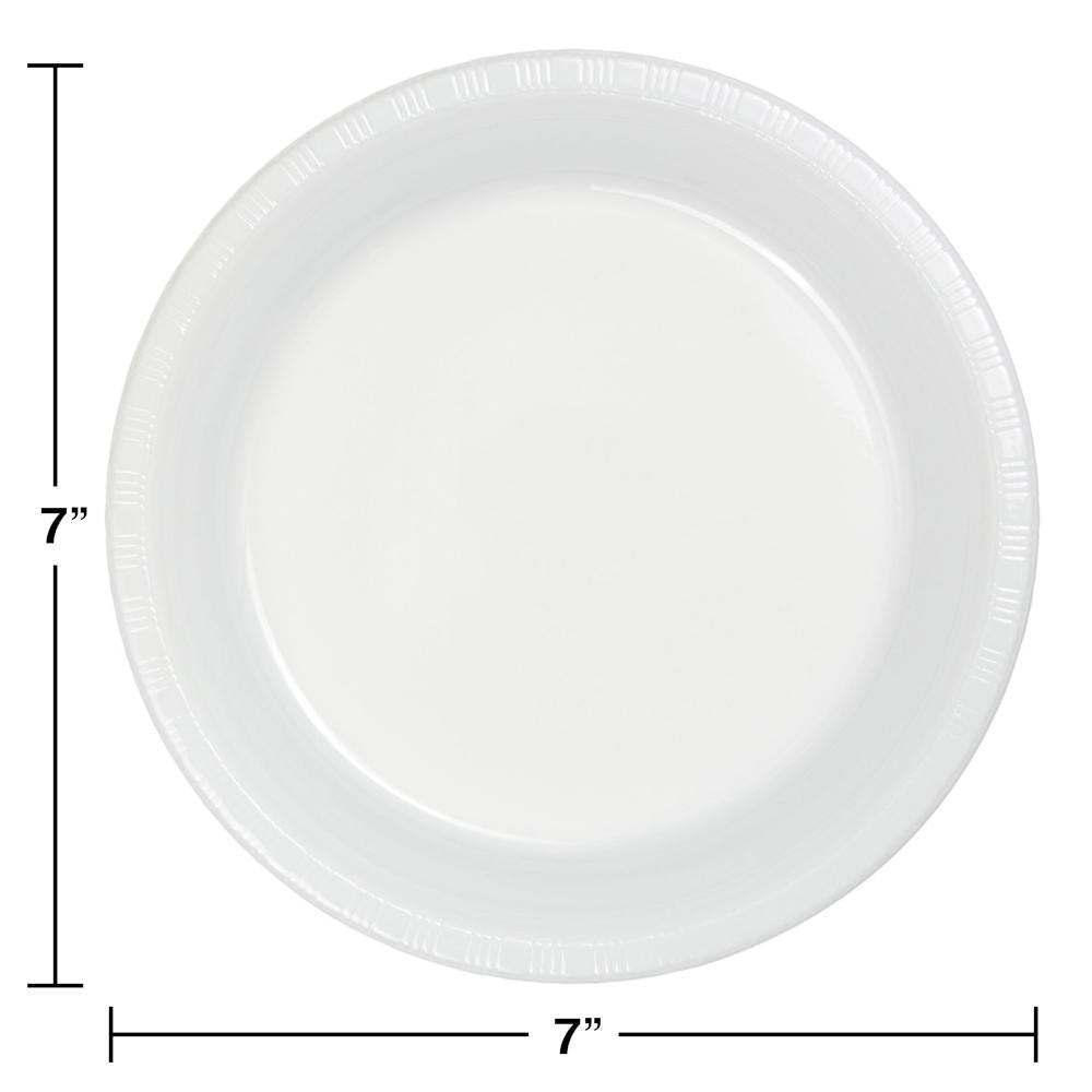 White Prem Plastic Dessert Plates, 20 ct Party Decoration