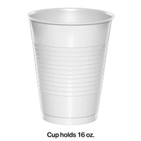 White Premium Plastic Cups 16 Oz., 20 ct Party Decoration