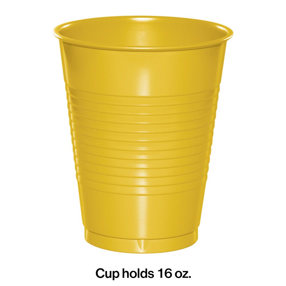 240ct Bulk School Bus Yellow 16 oz Plastic Cups