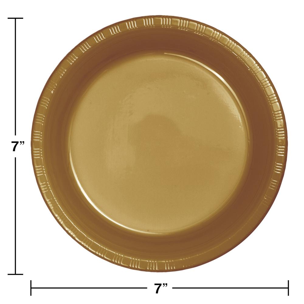 Glittering Gold Plastic Dessert Plates, 20 ct Party Decoration