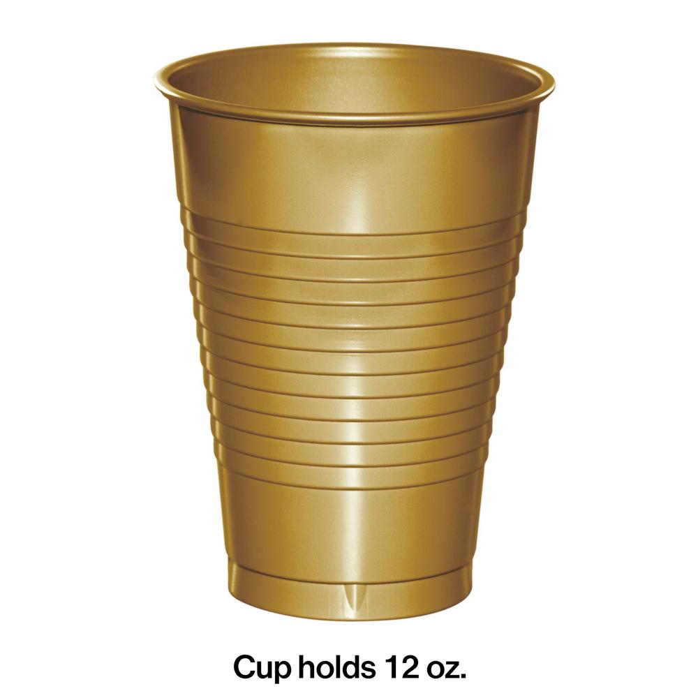 240ct Bulk Glittering Gold 12 oz Plastic Cups
