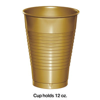 240ct Bulk Glittering Gold 12 oz Plastic Cups