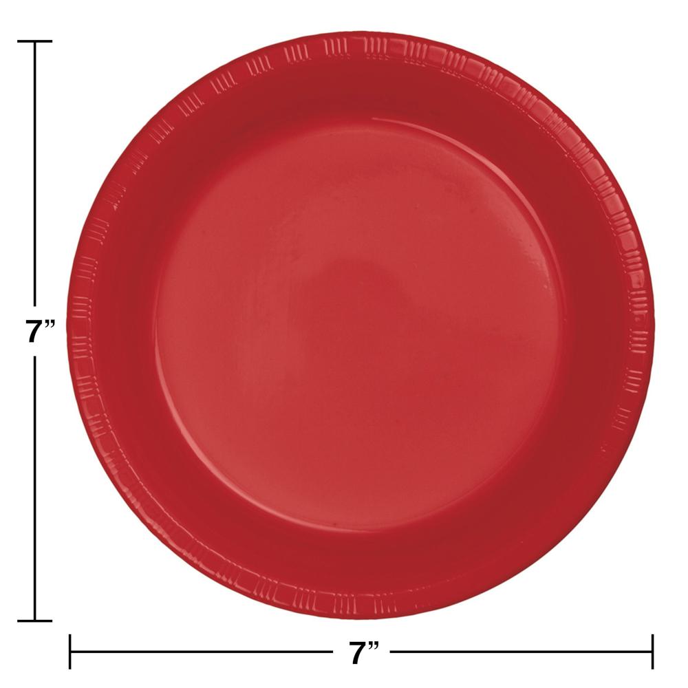 Classic Red Plastic Dessert Plates, 20 ct Party Decoration