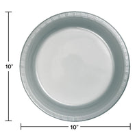 Shimmering Silver Plastic Banquet Plates, 20 ct