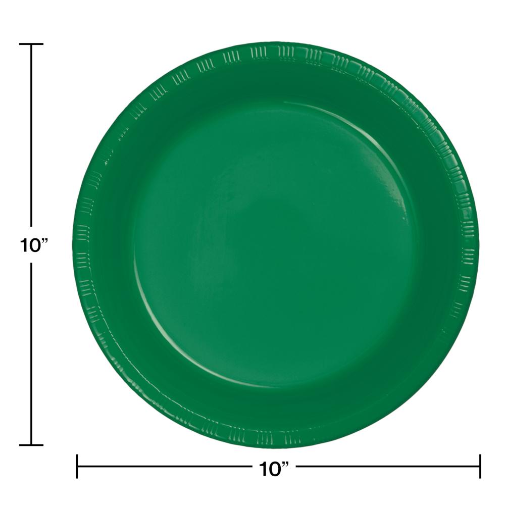 240ct Bulk Emerald Green Plastic Banquet Plates