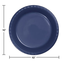 Navy Blue Plastic Banquet Plates, 20 ct