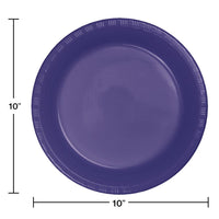 Purple Plastic Banquet Plates, 20 ct