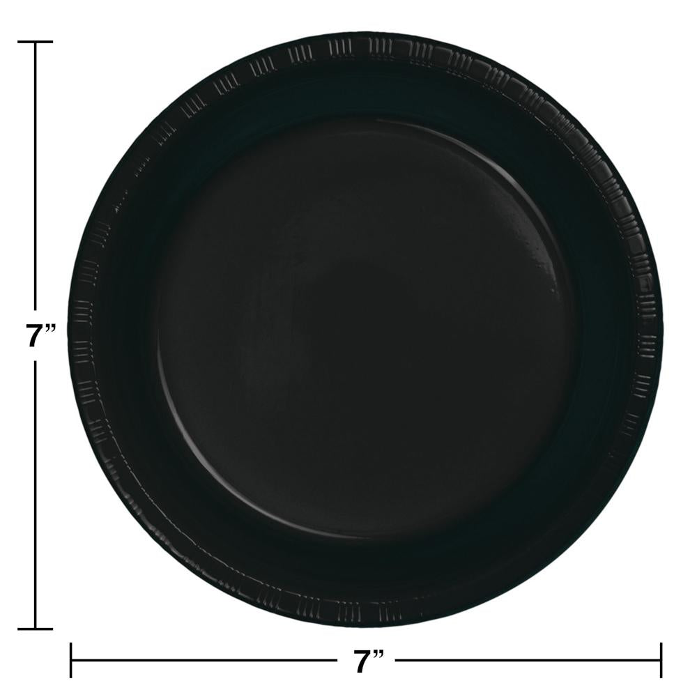 Black Plastic Dessert Plates, 20 ct Party Decoration