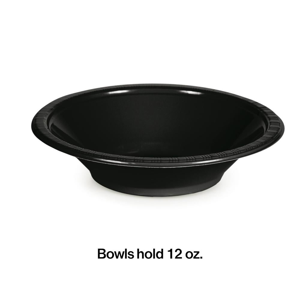 240ct Bulk Black Velvet 12 oz Plastic Bowls
