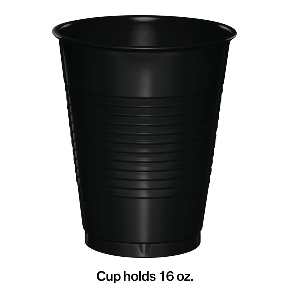 Black Plastic Cups, 20 ct Party Decoration