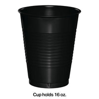 Black Plastic Cups, 20 ct Party Decoration
