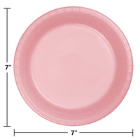 Classic Pink Plastic Dessert Plates, 20 ct Party Decoration