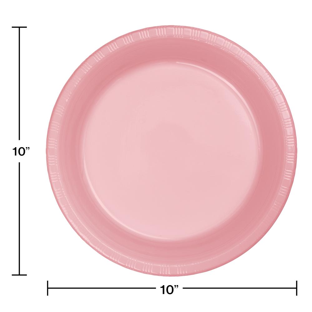 Classic Pink Plastic Banquet Plates, 20 ct