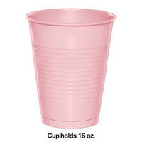 Classic Pink Plastic Cups, 20 ct Party Decoration