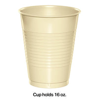 Ivory Plastic Cups, 20 ct Party Decoration